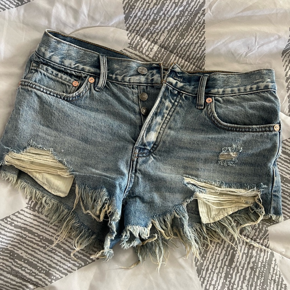 Free People Distressed Denim Women Shorts